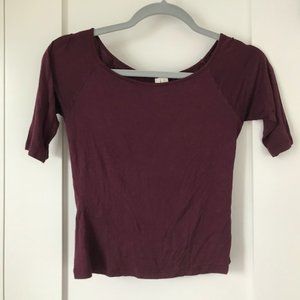 Burgundy Mid Sleeve T-Shirt